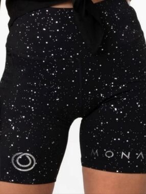 MONAT Black Star-Print Women's Bike Shorts